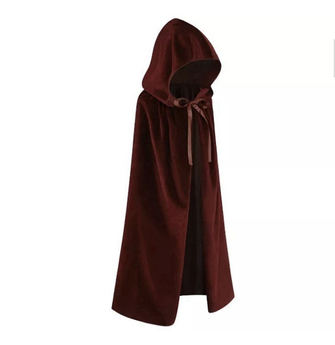 Burgundy velvet hooded cloak - burgundy,