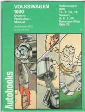 VW TYPE 3 1600 FASTBACK VARIANT & K.GHIA 1600 (1965-73) WORKSHOP MANUAL * VGC *