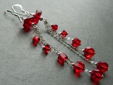 Vintage Red Glass Crystals &