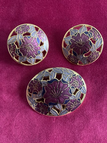 Vintage broach and earrings - and,