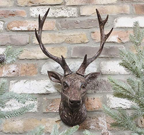 Vintage aged resin reindeer - aged,