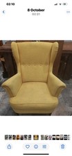 Ikea Wing Back Arm Chair (Strandmon) in Mustard Yellow.