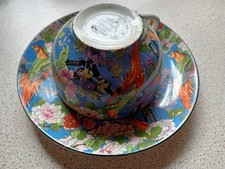 A.G Richardson Crown Ducal CUP & SAUCER  BLUE CHINTZ 1930s : Saucer A1 Cup A2