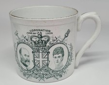 Wileman (Shelley) 1902 George V coronation mug Brixham Devon royalty 2.75"