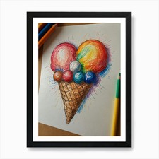 Ice Cream Heart Art Print