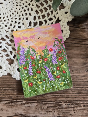 Aceo miniature foxgloves - aceo,