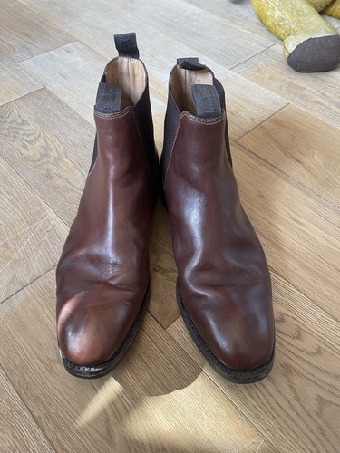 Loake brown leather jockey - brown,