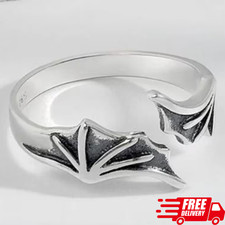 Silver Vintage Vampire Devil Ring, Sterling Silver Demon Bat Wing Ring