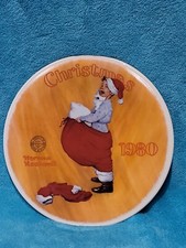 Norman Rockwell Knowles Christmas Plate USA Vintage Scotty Plays Santa 