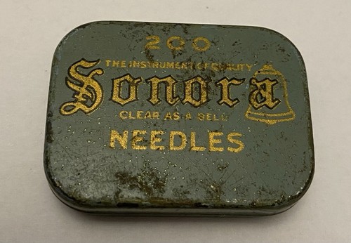 Sonora gramophone needle - gramophone, tin
