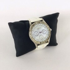 Oasis Embellished Ladies Watch White Strap Tested Working EB15JH