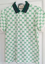 Gucci Polo shirt Men's XL Green & White 