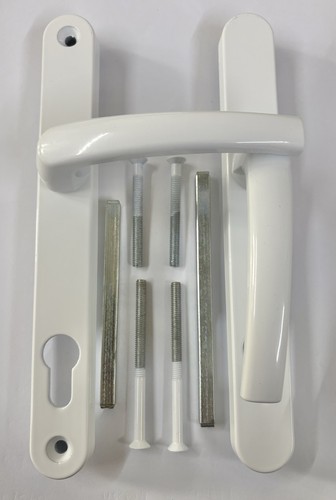 White upvc door handles - white, pair
