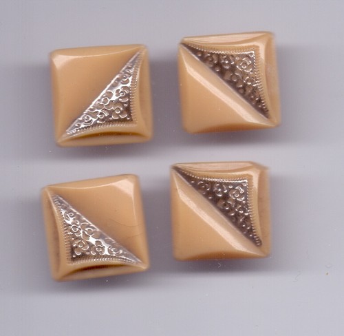 Vintage camel glass buttons - vintage,