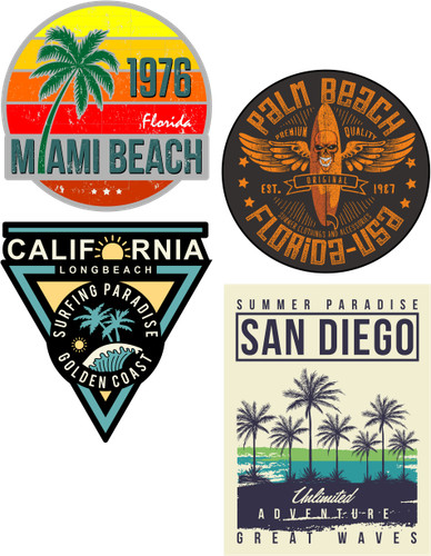 Surf sticker miami beach - sticker,