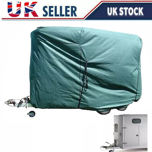 Green horse box trailer - horse,