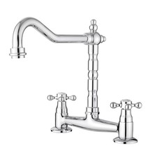 JASSFERRY French Bridge Mixer Tap Classic Fixed 2 Hole Kitchen Sink Faucet