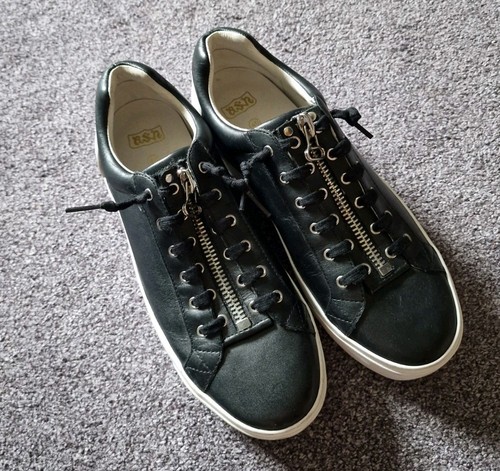 Ash black leather - ash, platform