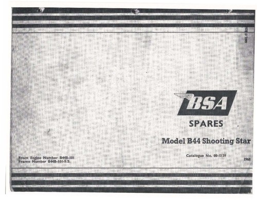 Bsa parts manual - 1968, b44