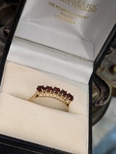 Ladies 9ct yellow gold - 5, red