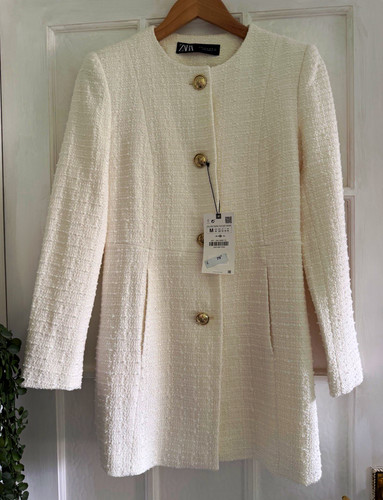 Zara white tweed textured - zara,