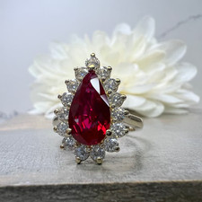 5.25Ct Pear Cut Natural Ruby &