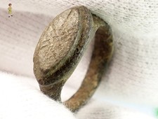 ✅ ANCIENT ROMAN IRON MEN'S RING INCRUSTATIONS - year 380 - 750 4th - 8th CENTURY