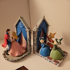 ●DISNEY STORE●Sleeping Beauty & Prince+Fairy Godmothers Bookends~*RARE* See Disc