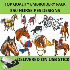 Horses 350 PES designs on USB
