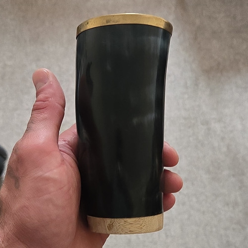 Black horn tumbler - tumbler, mug