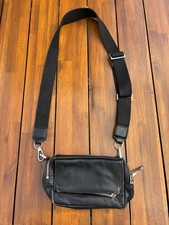 Whistles Bibi Black Leather Crossbody Bag