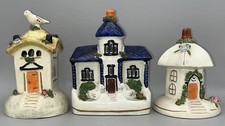 3x Vintage Ceramic Cottage
