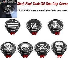 1PACK Fuel Tank Oil Gas Cap Cover Skull For Harley Softail Touring Electra Glide