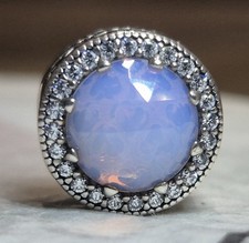 Authentic Pandora Opalescent Pink Radiant Hearts Charm/Bead Silver 925 791725NOP