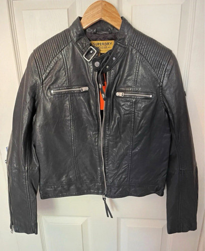 Fitted leather racer jacket - leather,