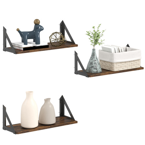 Rustic brown floating wall - brown,