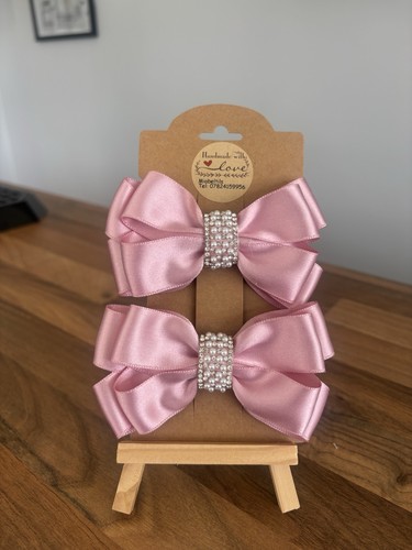 Rose pink bow hair - rose,