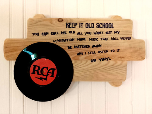 Vinyl record old look wooden - 'vinyl,