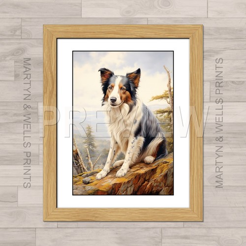 Border collie print l - border, by