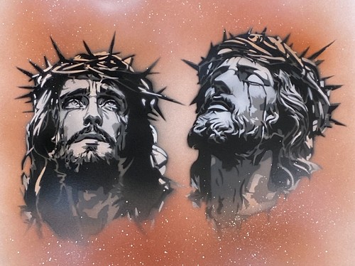 001 jesus stencil tattoo - ts-001,