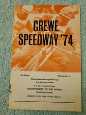CREWE SPEEDWAY 1974 OFFICIAL