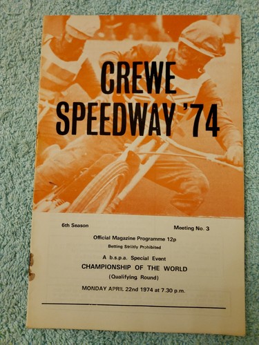 Crewe speedway 1974 official - crewe,