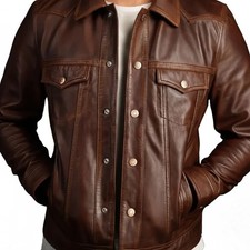 Men genuine brown cowhide - genuine,
