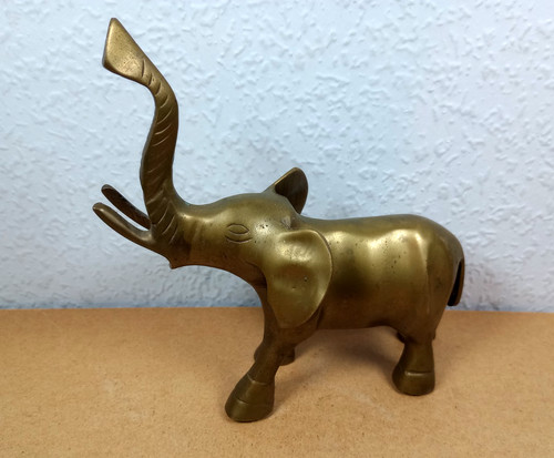 Vintage brass elephant - brass,