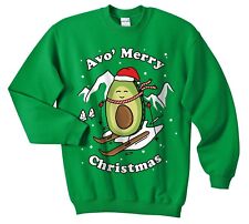 Avo' Merry Christmas Sweater Jumper Sweatshirt Funny Ugly Avocado Yourself a