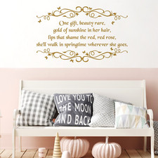 Wall Decal Sticker SLEEPING BEAUTY Princess Quote Kids Room