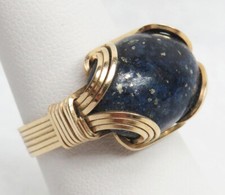 RETRO ERA 14K GOLD LAPIS