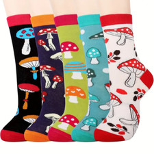 new 1pr ladies Mushroom/Toadstool themed ankle socks.UK 4-7