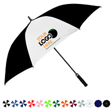 Personalised Branded Golf Umbrellas Custom Printed Logo or Photo - Black & White