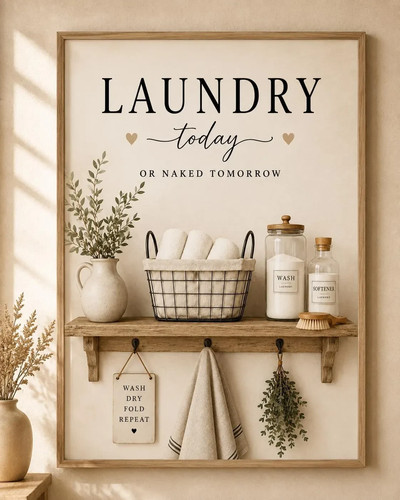 Laundry room wall art print - art,